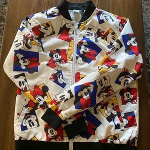 Disney color block Mickey & Minnie Mouse bomber jacket size small